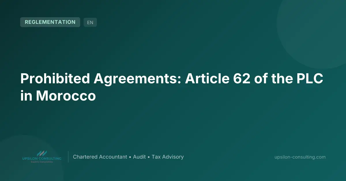 Prohibited Agreements: Article 62 of the PLC in Morocco