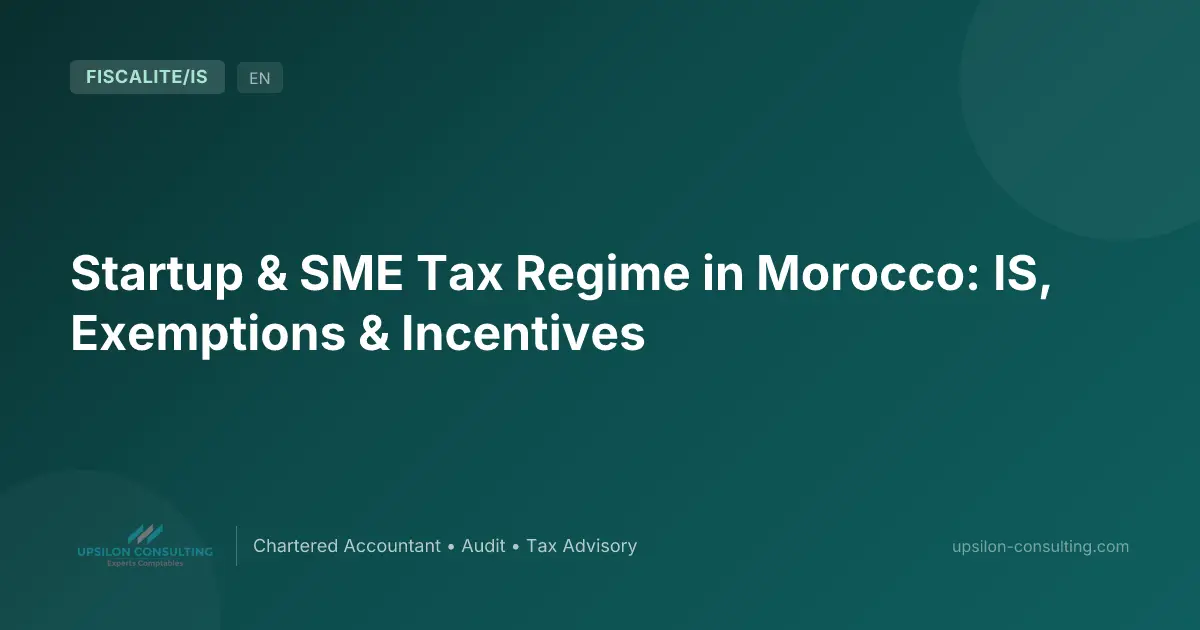 Startup & SME Tax Regime in Morocco: IS, Exemptions & Incentives