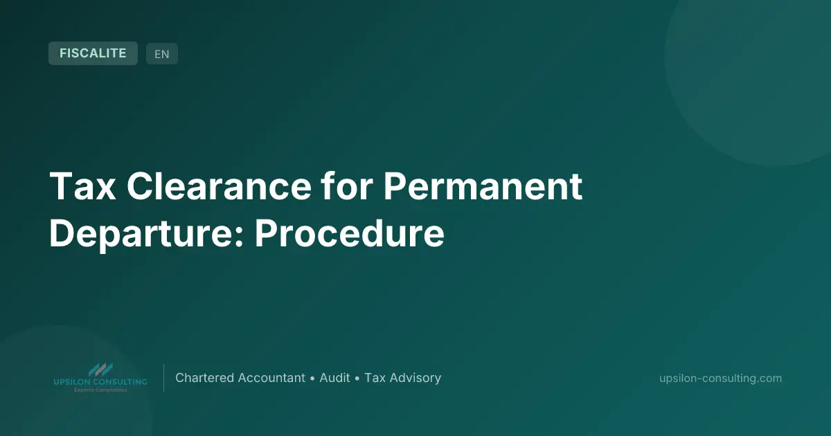 Tax Clearance for Permanent Departure: Procedure
