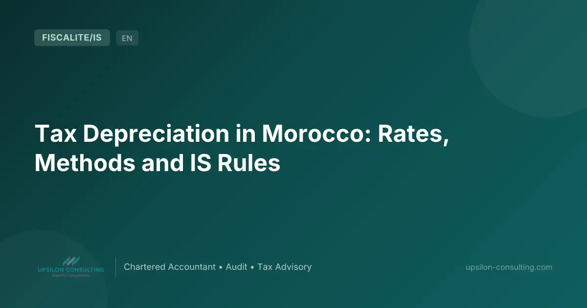 Tax Depreciation in Morocco: Rates, Methods and IS Rules