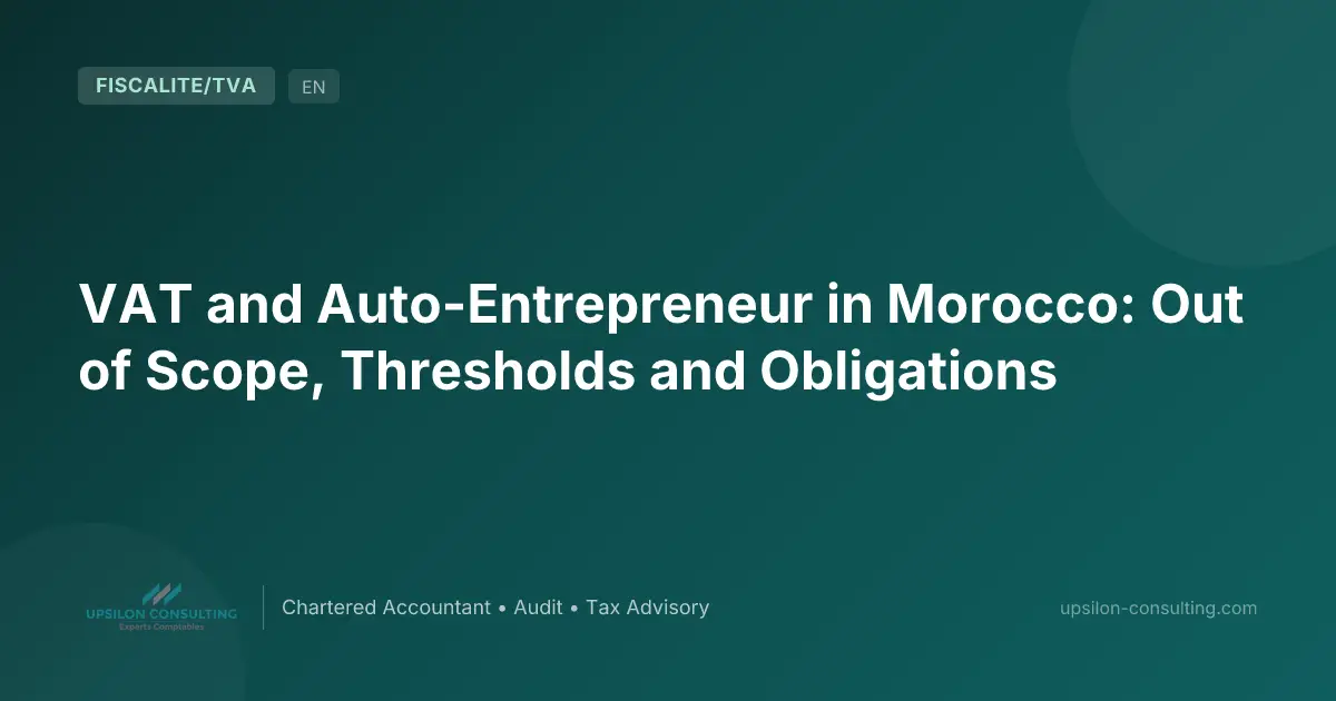 VAT and Auto-Entrepreneur in Morocco: Out of Scope, Thresholds and Obligations
