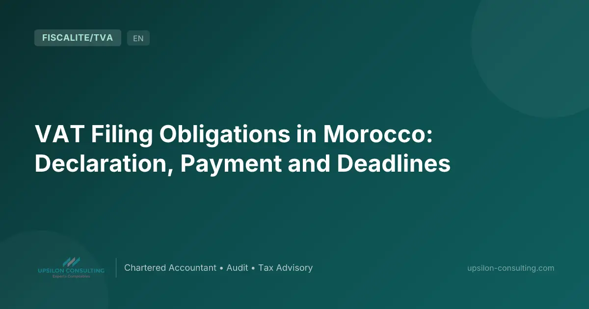 VAT Filing Obligations in Morocco: Declaration, Payment and Deadlines