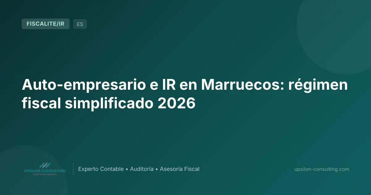 Auto-empresario e IR en Marruecos: régimen fiscal simplificado 2026