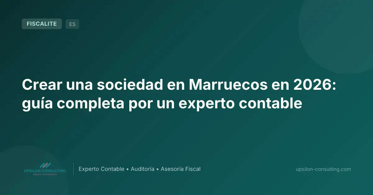 Crear una sociedad en Marruecos en 2026: guía completa por un experto contable