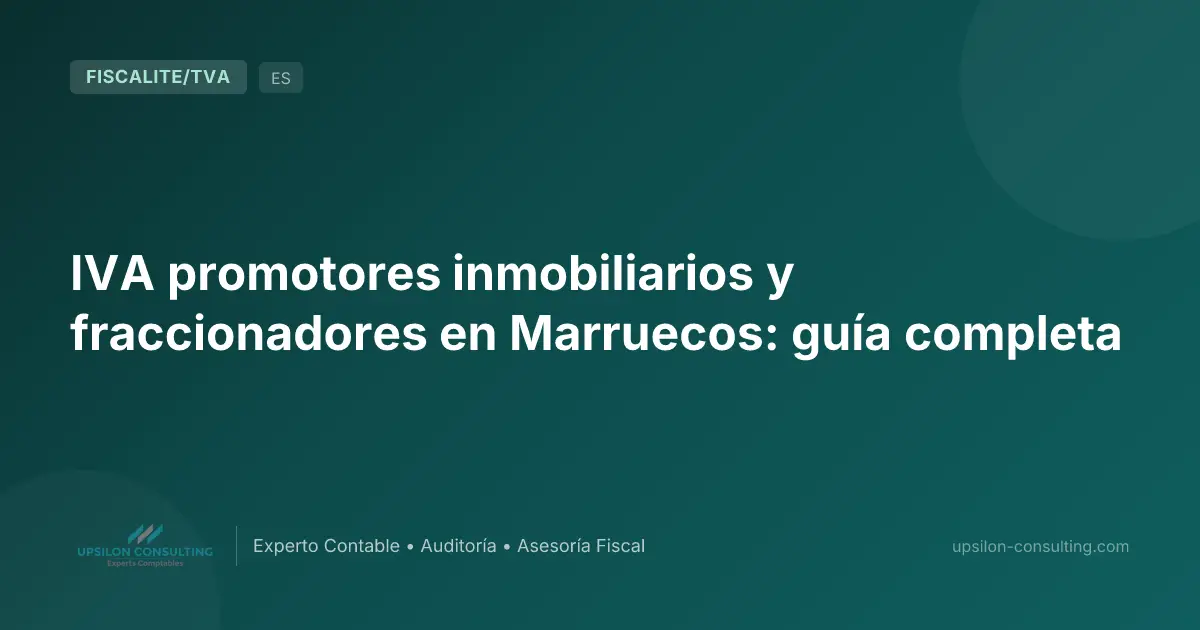 IVA promotores inmobiliarios y fraccionadores en Marruecos: guía completa