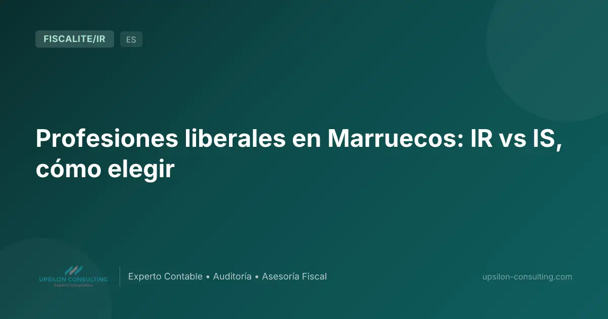 Profesiones liberales en Marruecos: IR vs IS, cómo elegir