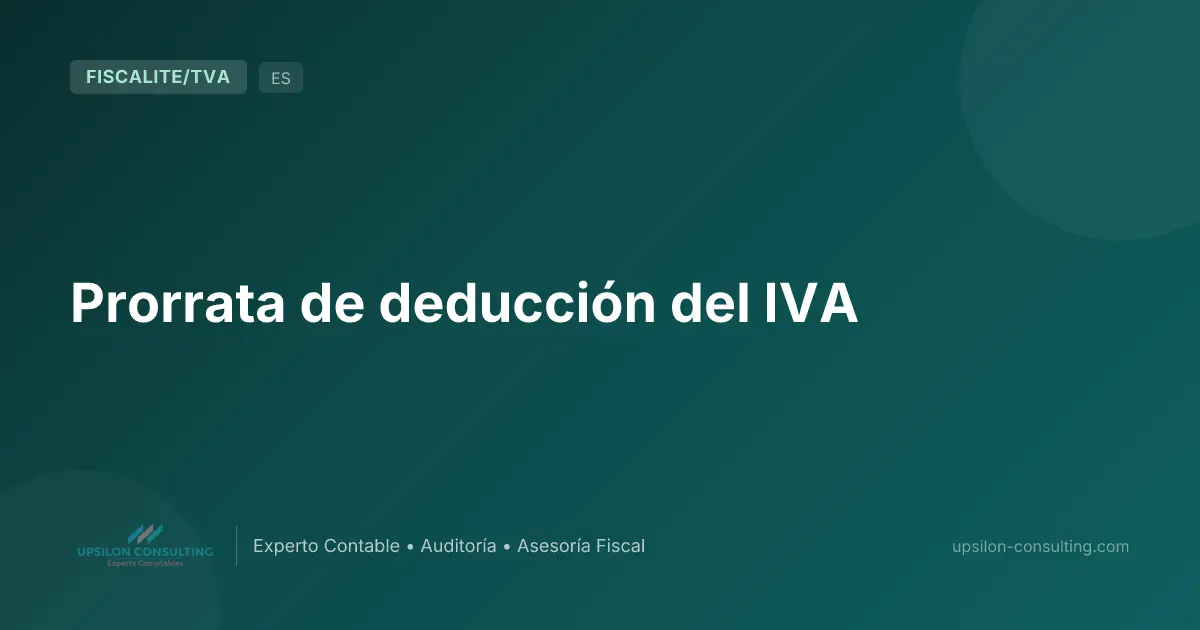 Prorrata de deducción del IVA