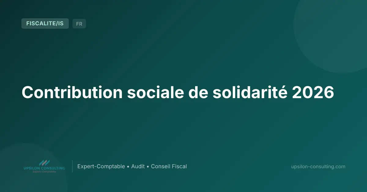 Contribution sociale de solidarité 2026