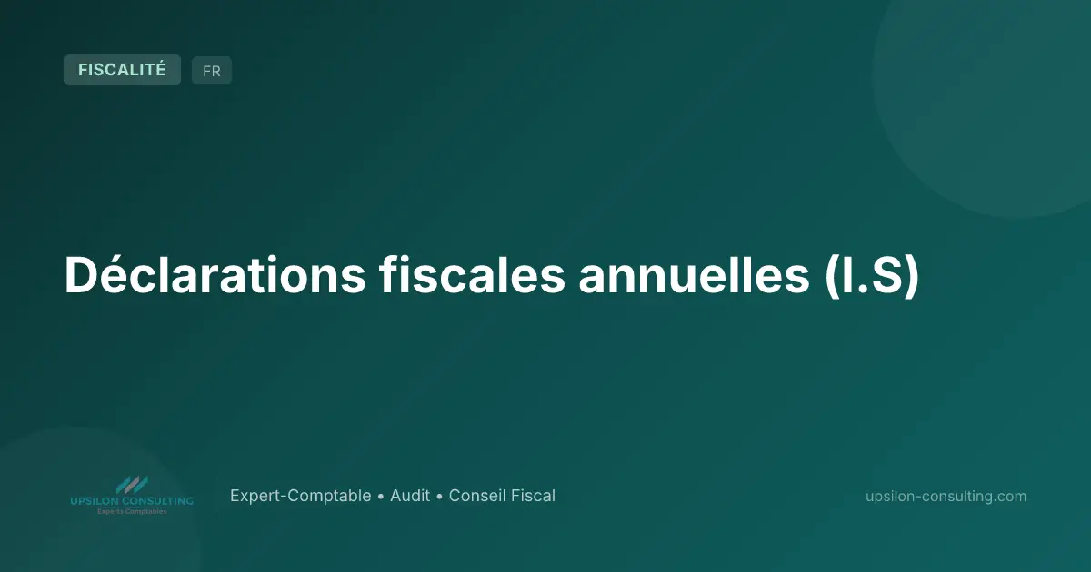 Déclarations fiscales annuelles (I.S)
