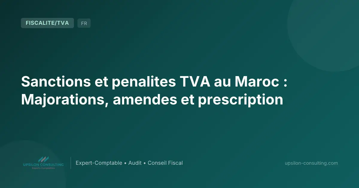 Sanctions et penalites TVA au Maroc : Majorations, amendes et prescription